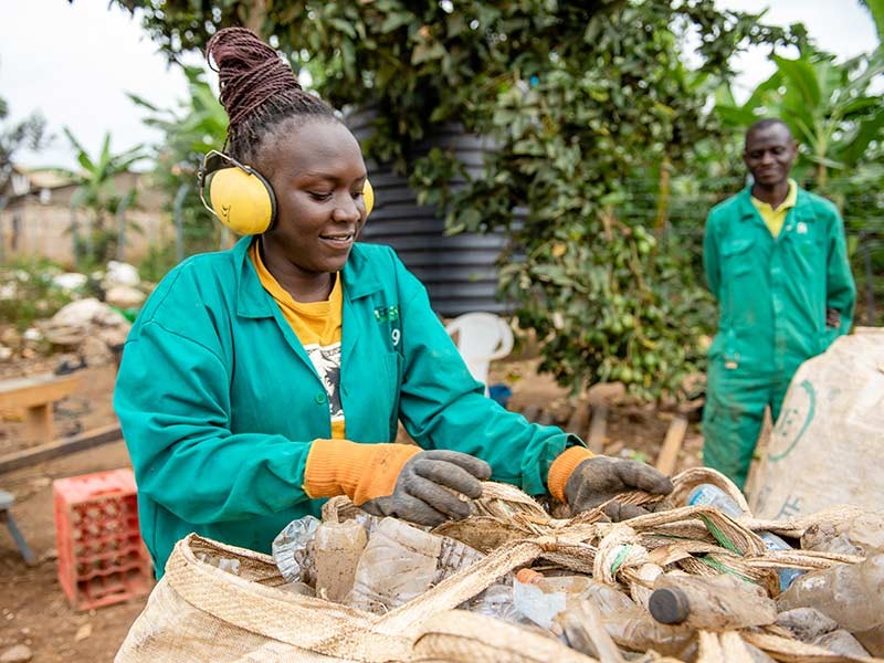 Woman harvesting