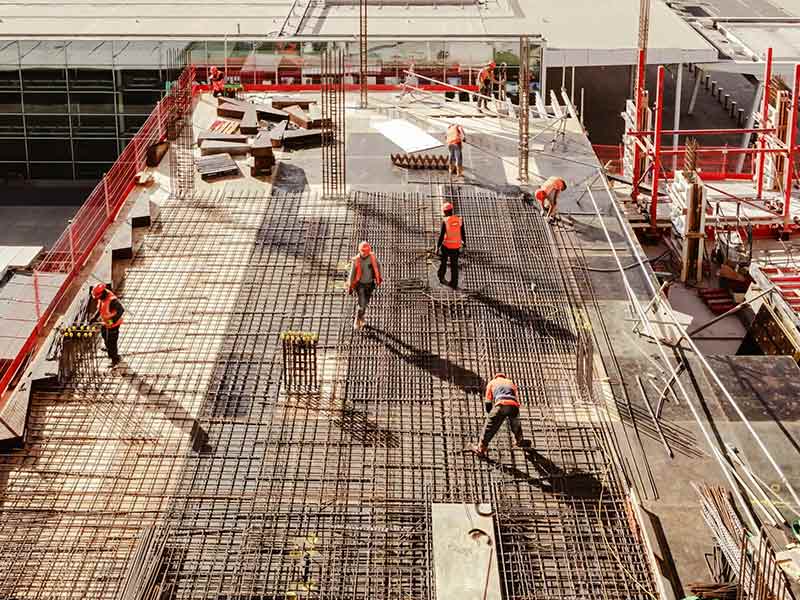 People working at construction site