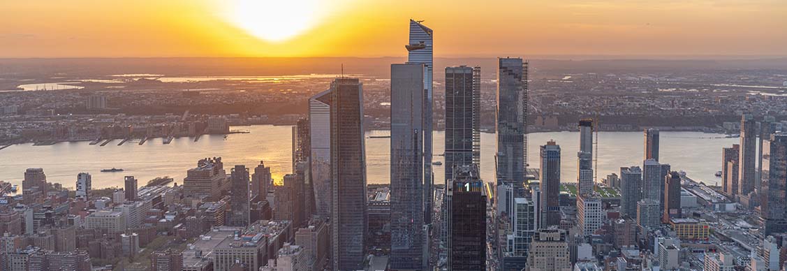 Sunset view of a city